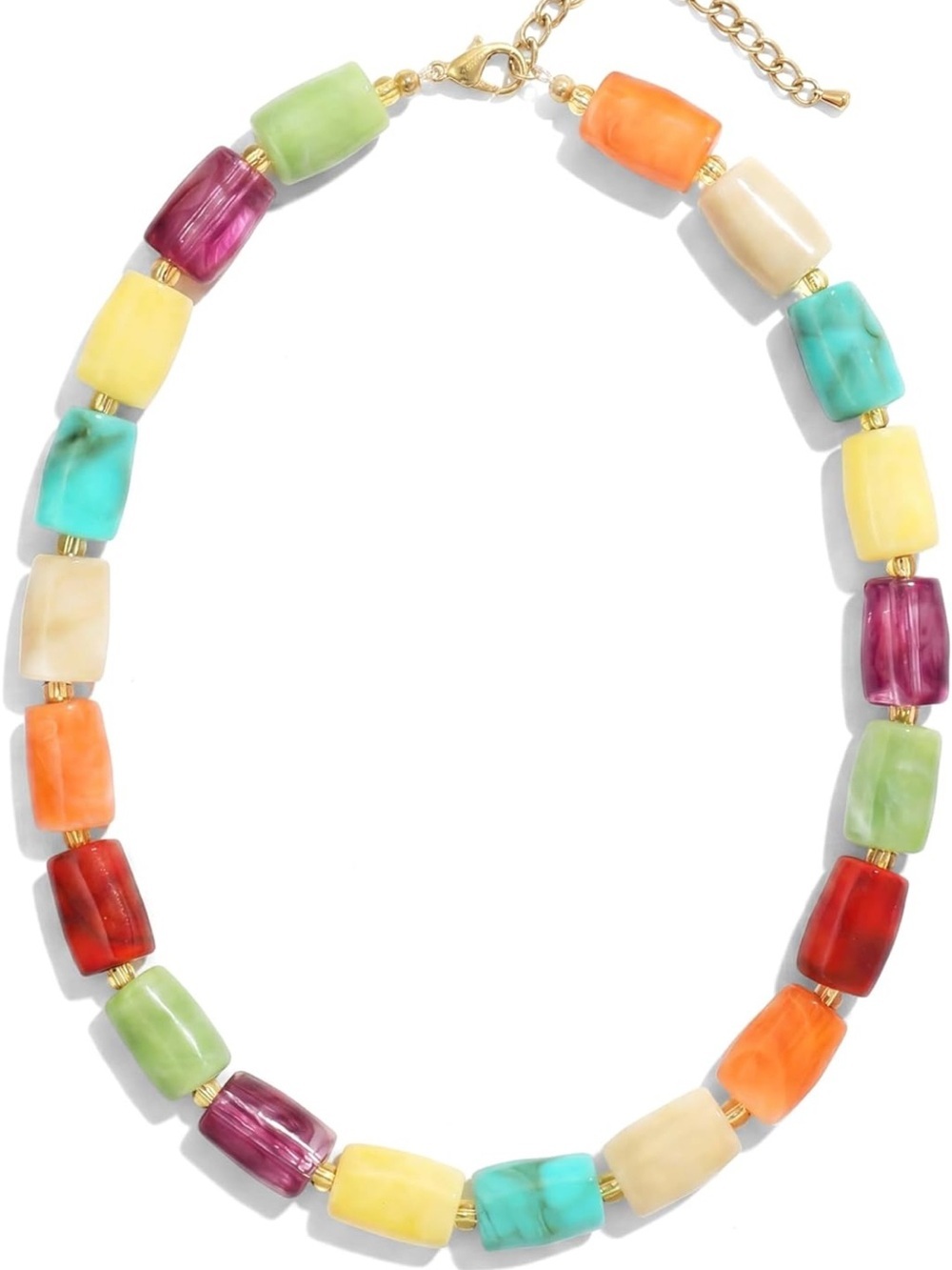 New! Summer Multicolor Beaded Statement Necklace